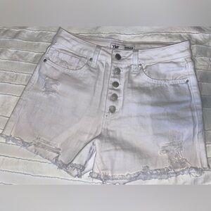 High waisted white shorts